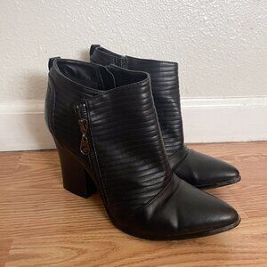 Guess faux black leather size zip booties Boots G By GUESS 8.5 fits like an 8